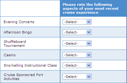 Group Grid Rating Drop-Down